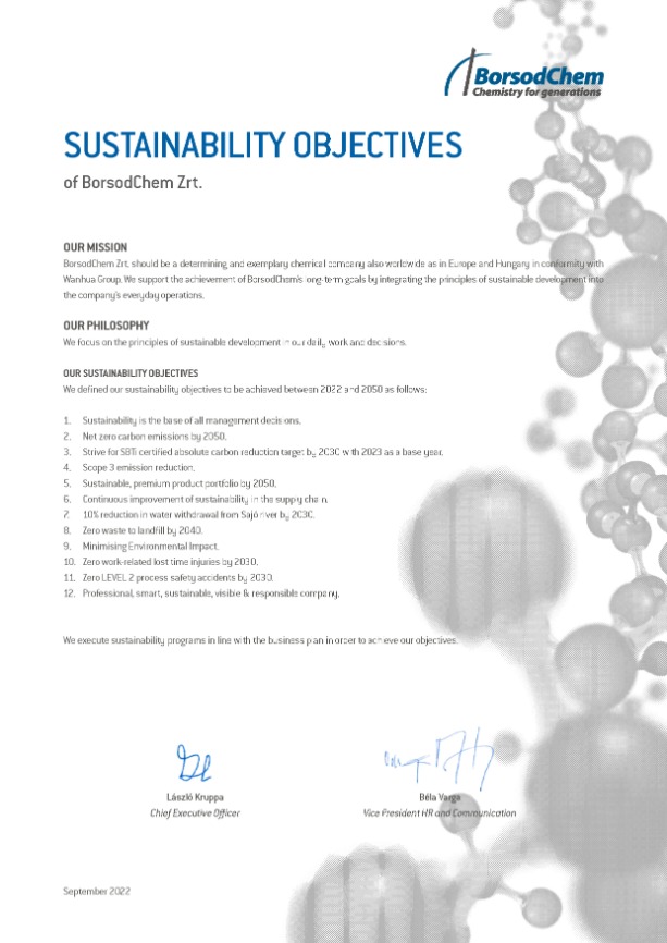 Our Sustainability Objectives