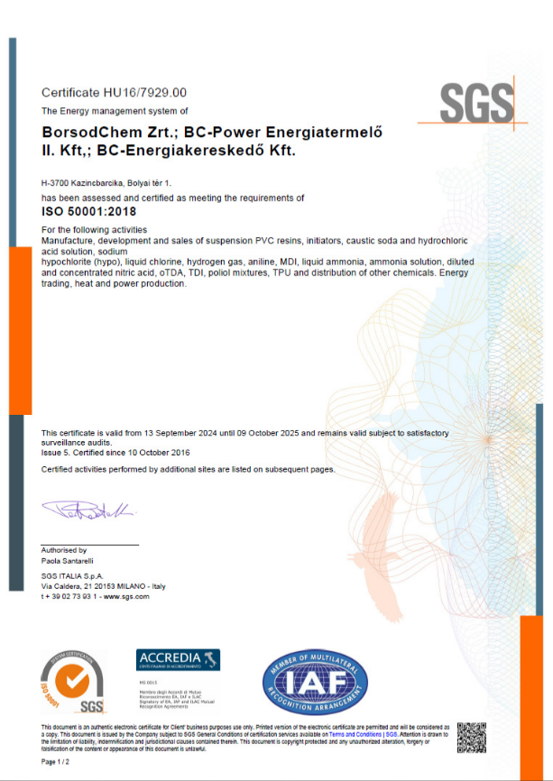 ISO50001 Certificate