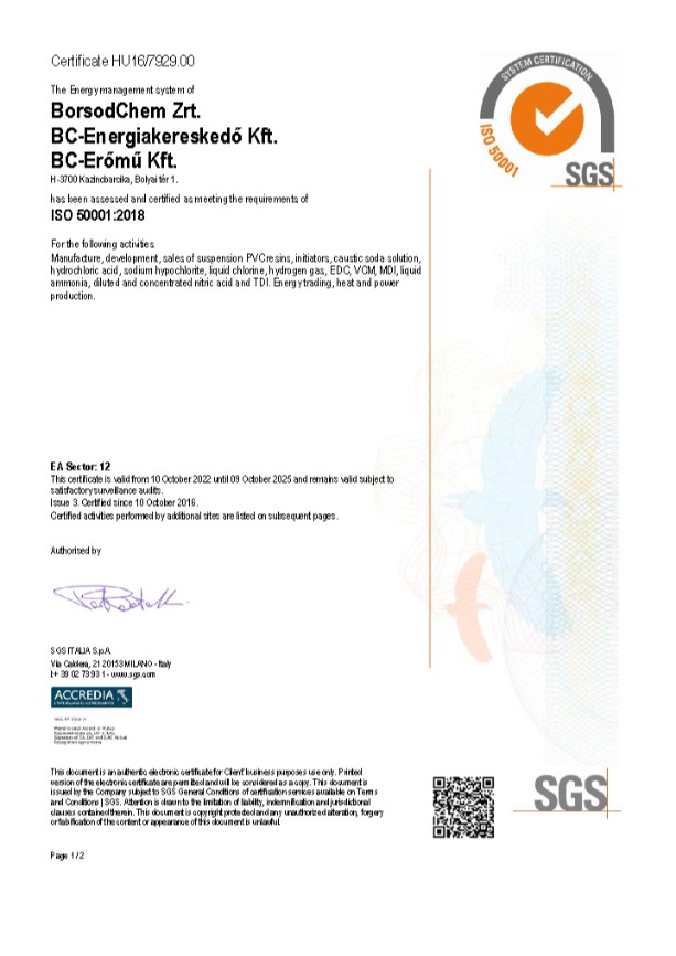 ISO50001 Certificate