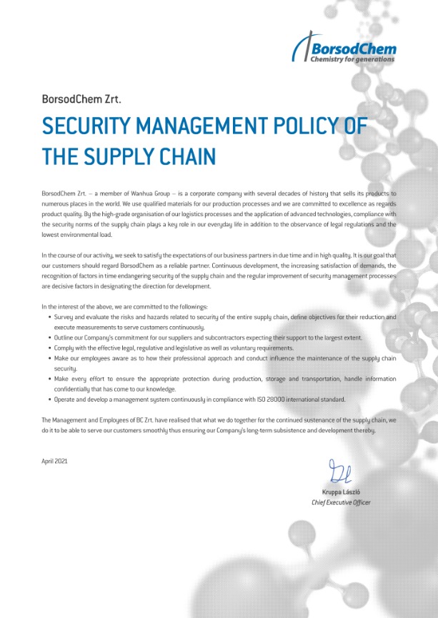 Our Supply Chain Security Policy