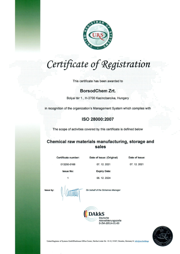 ISO28000 Certificate