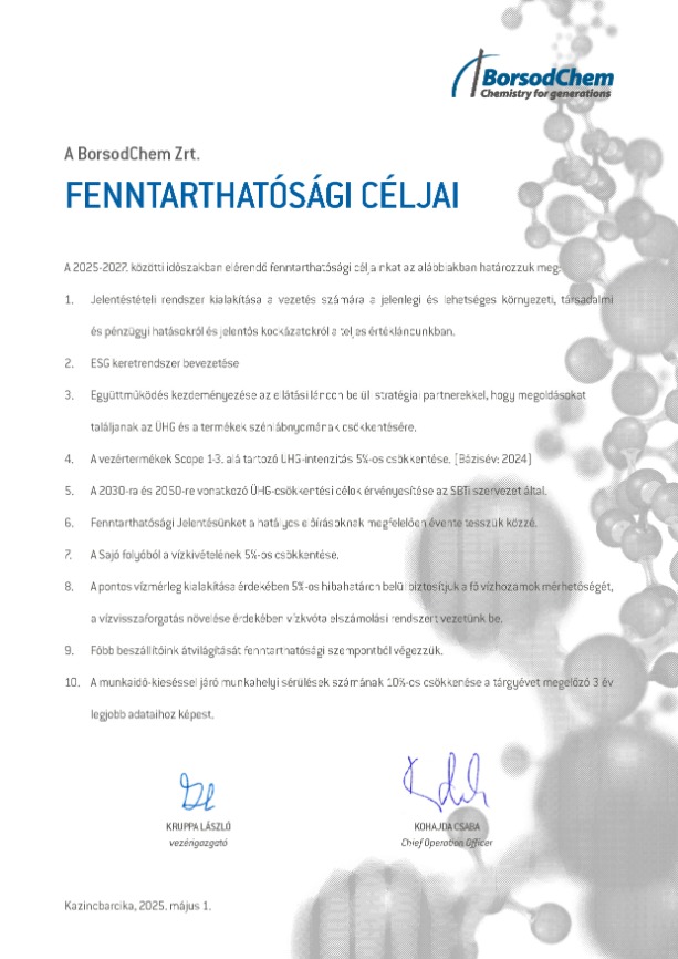 Fenntarthatósági Céljaink