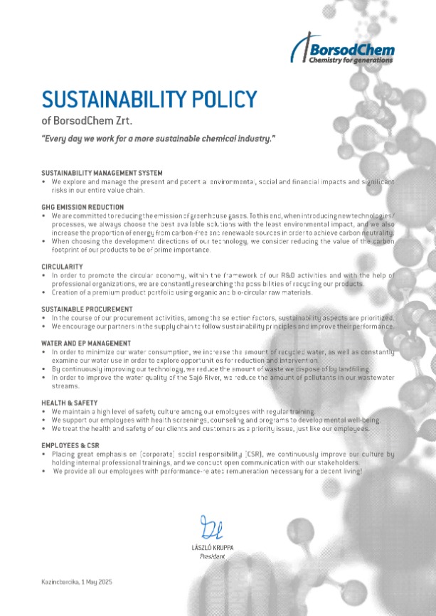 Our Sustainability Policy